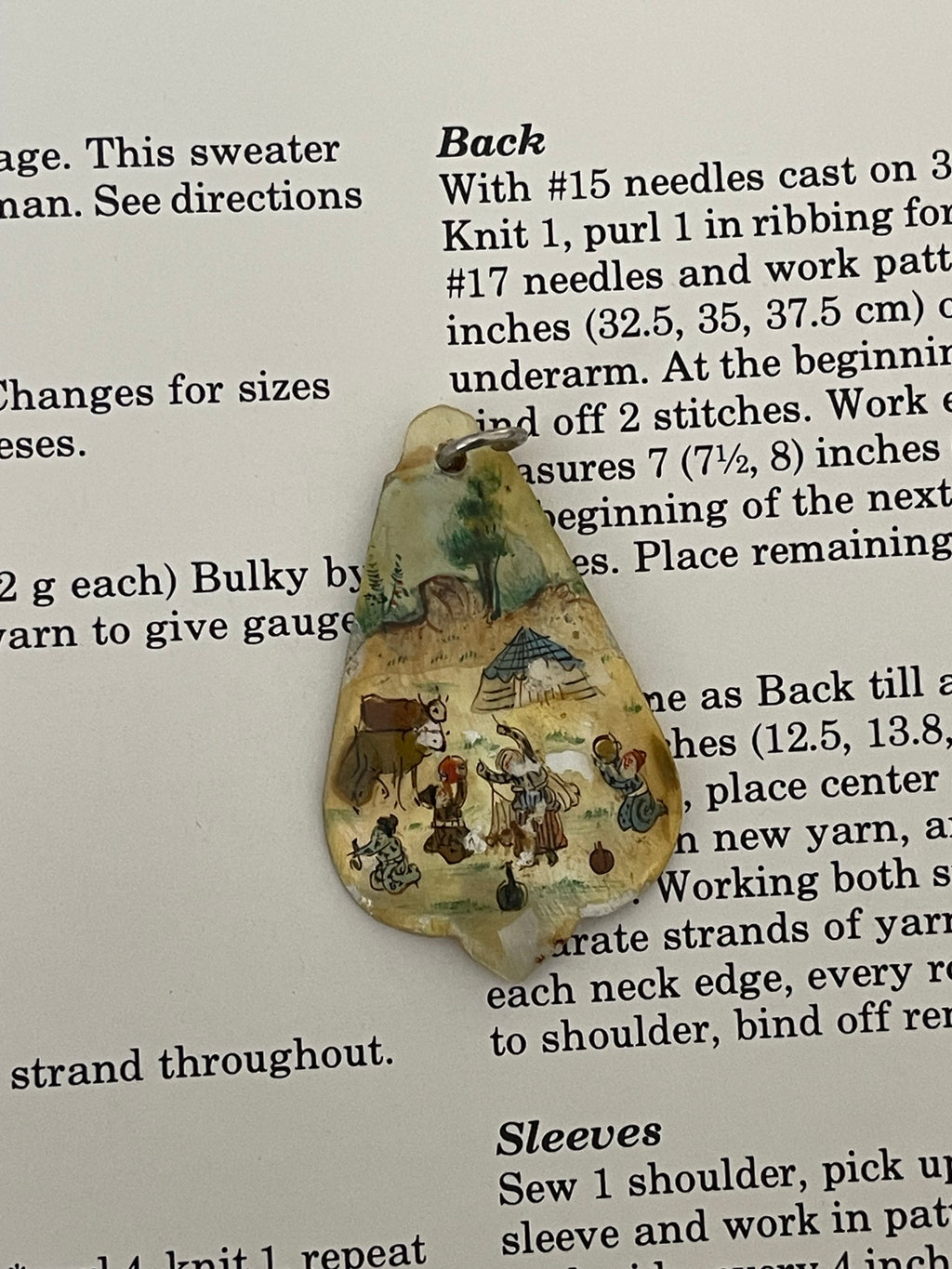 Mother of Pearl Persian Hand Painted Pendant