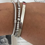 Sterling silver heart tennis bracelet