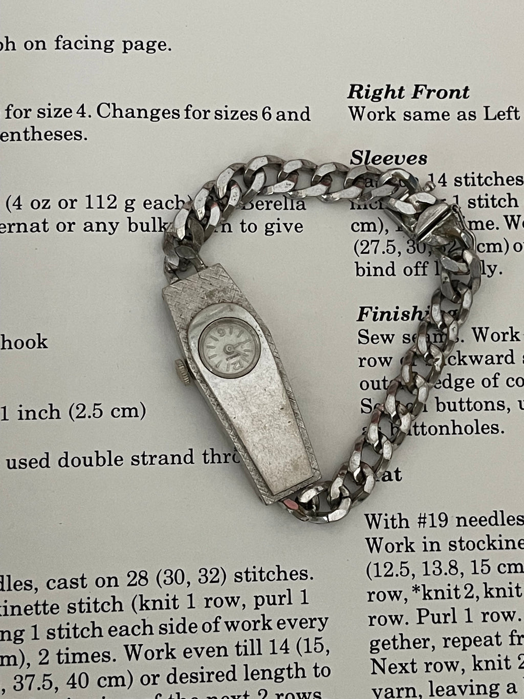 Silver cubic link watch